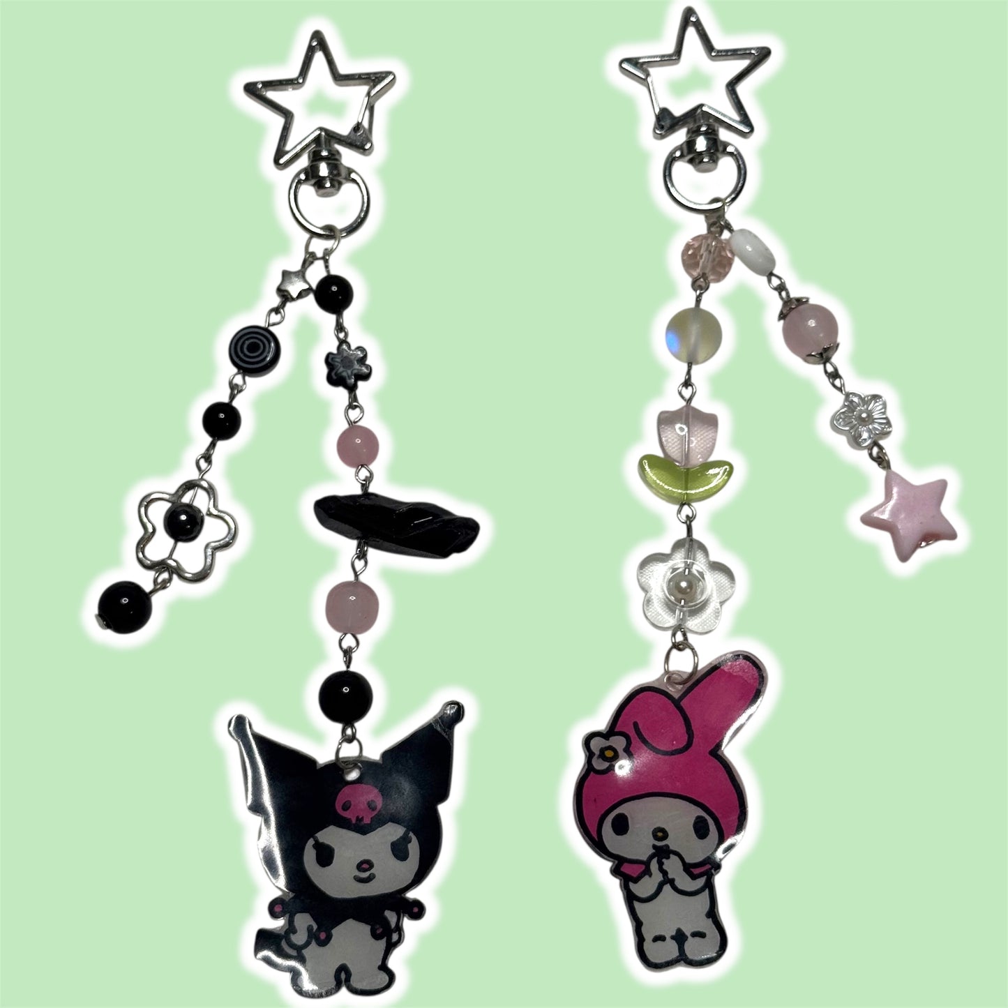 Melody and Kuromi Beaded Keychain Set