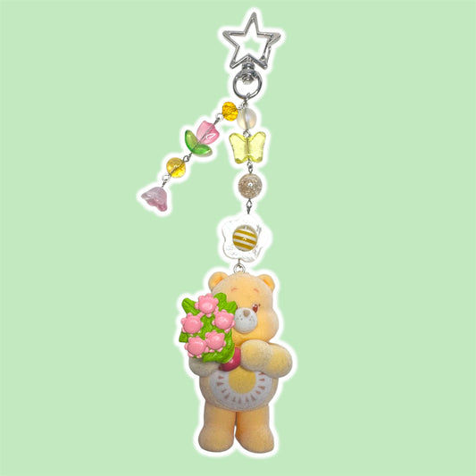 Sunshine Bear Beaded Keychain