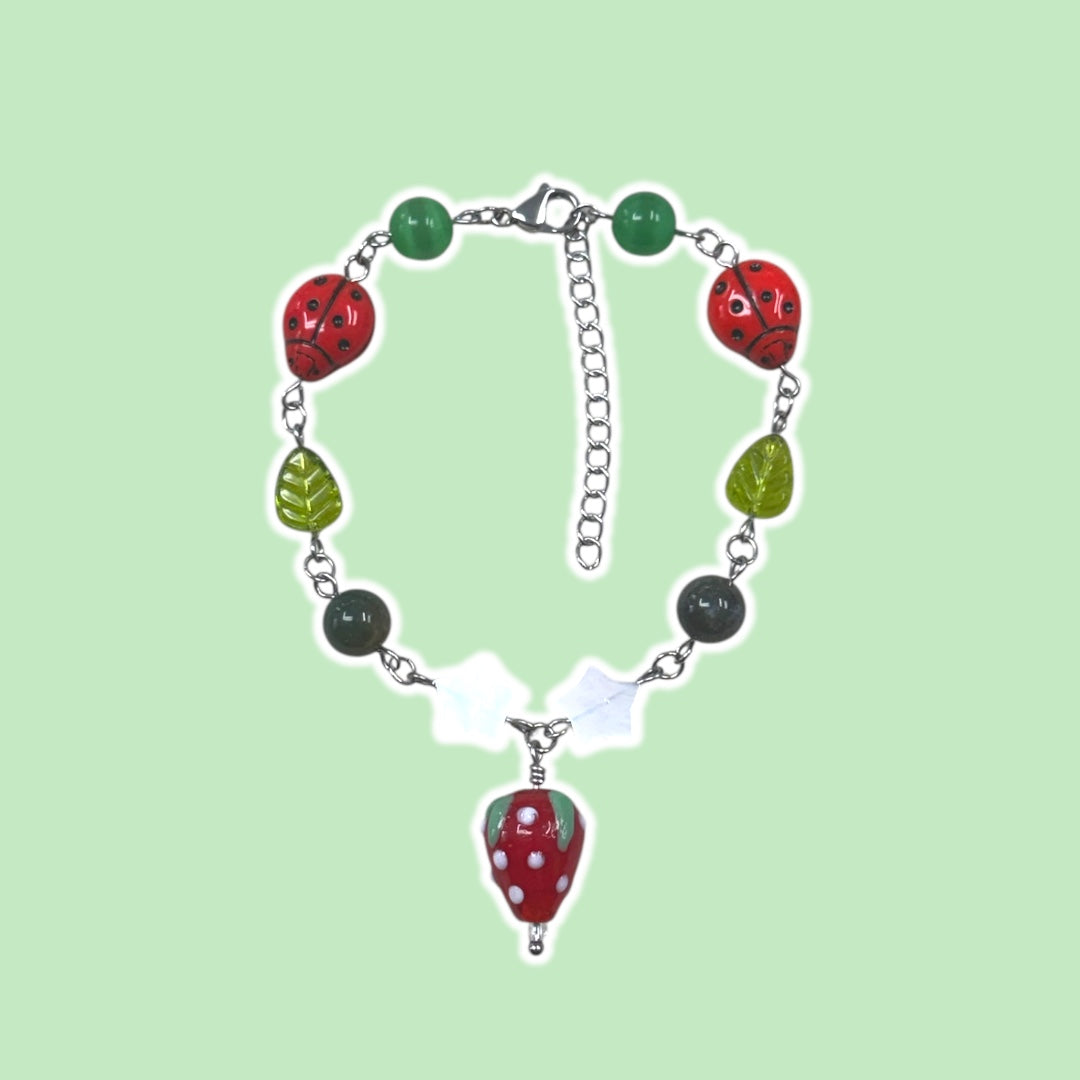 Strawberry Star Beaded Bracelet