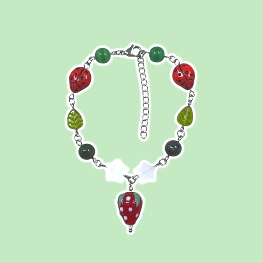 Strawberry Star Beaded Bracelet