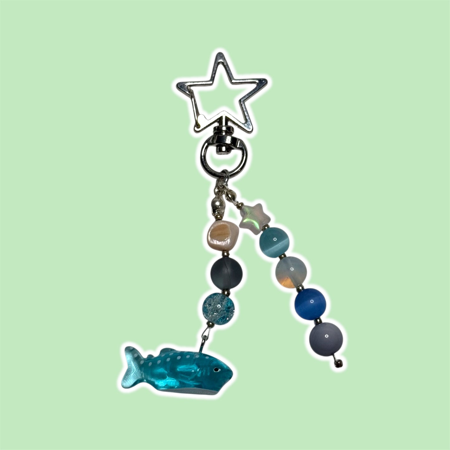 Beaded Whale Shark Keychain